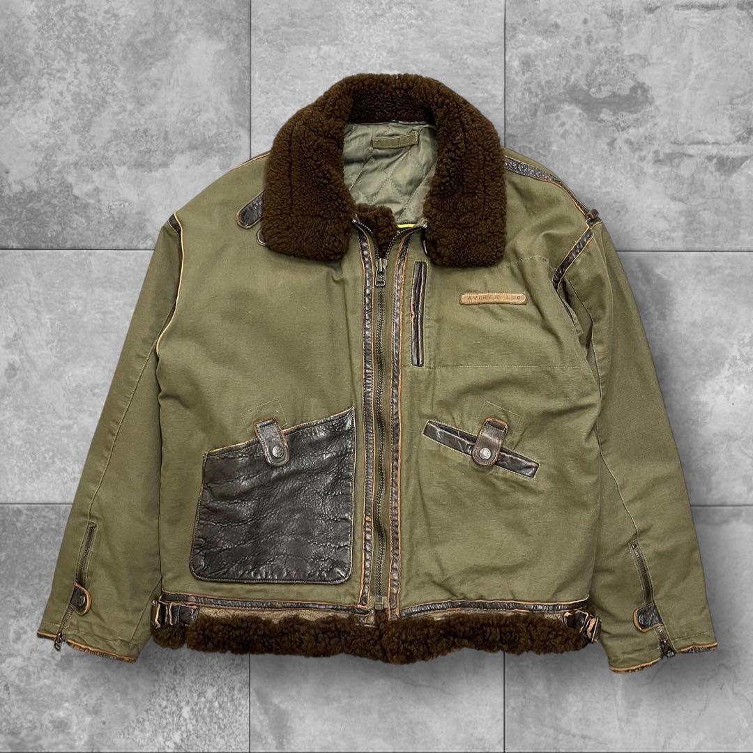 アヴィレックス B-3 フライトジャケット 大戦 カーキ レザー キルティング