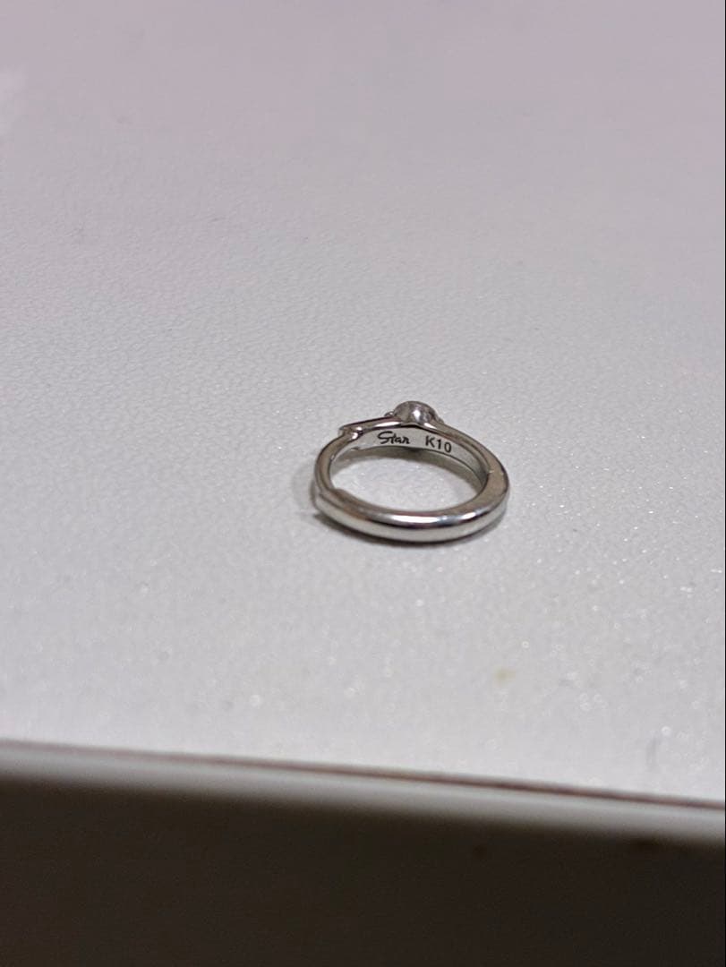 STAR JEWELRY クリックフープピアスK10ホワイトゴールド(片耳用)