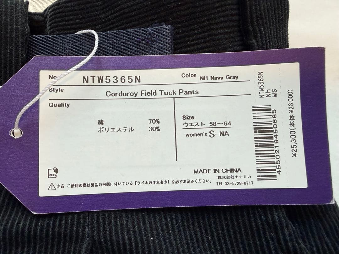 新品未使用ザノースフェイスパープルレーベルナナミカコーデュロイパンツWsサイズS
