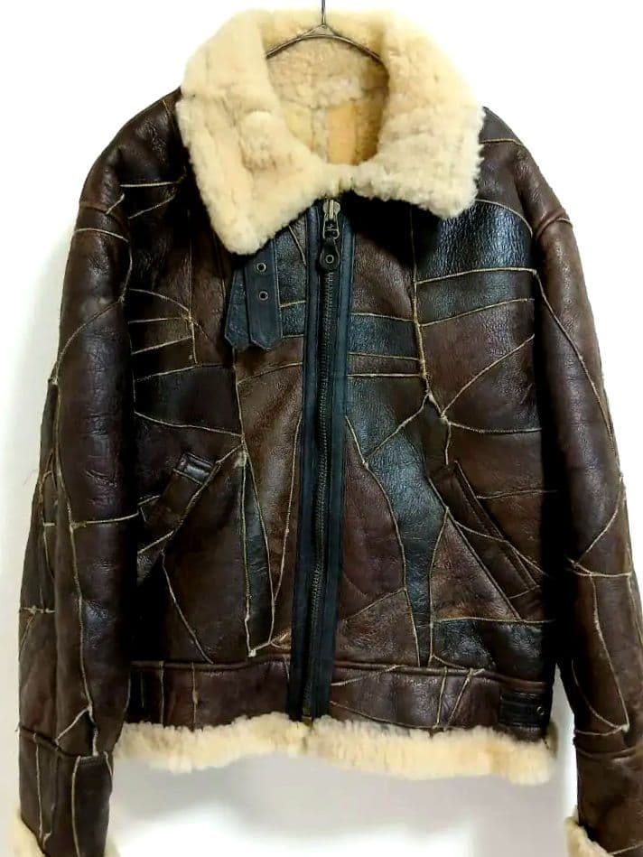 まさ様★B-3 ムートンフライトジャケット 羊革 ブラウン L