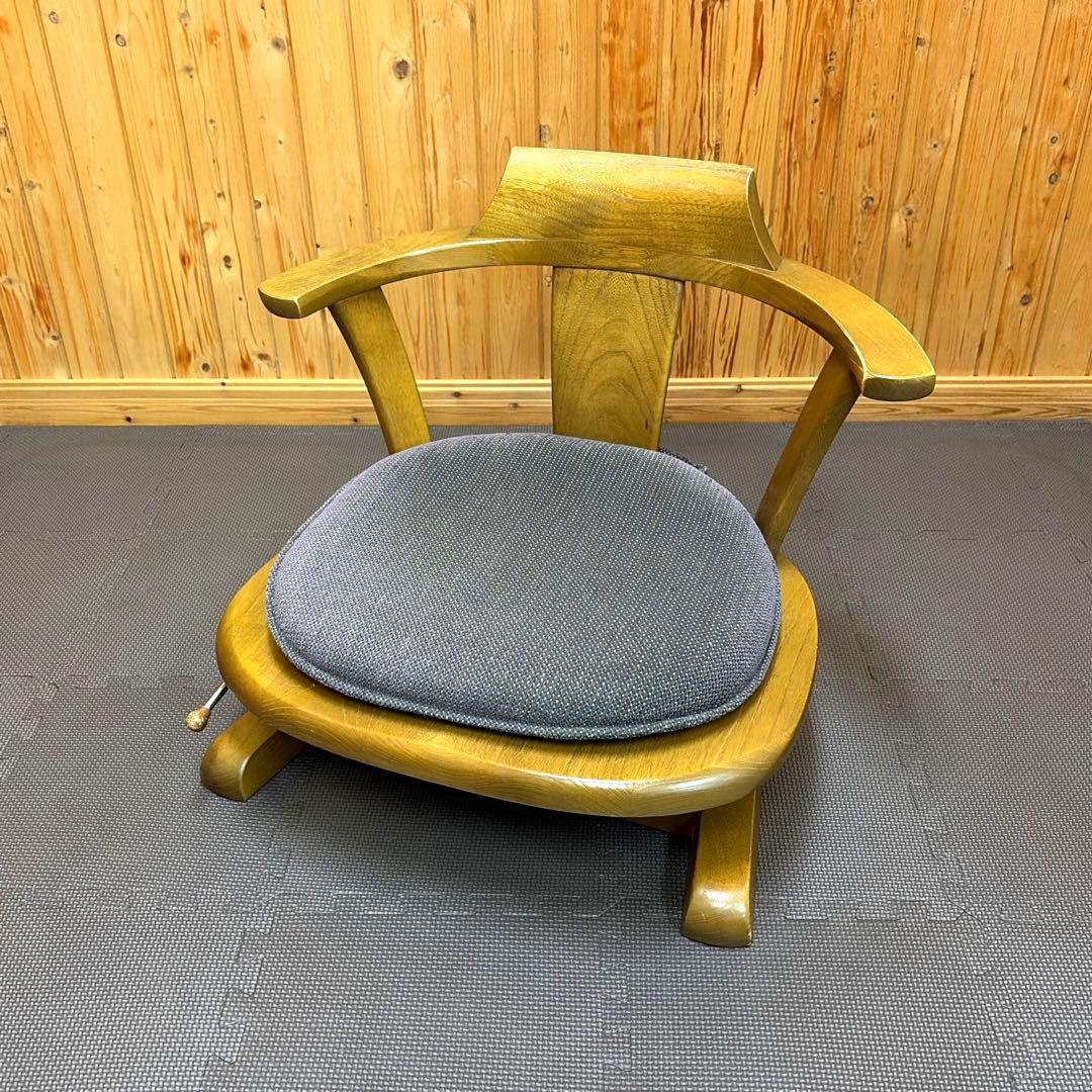 希少 karimoku カリモク 回転 座椅子 肘掛け 座面クッション