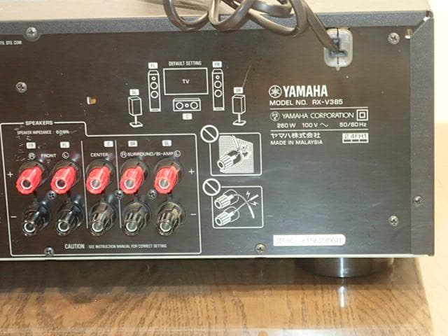YAMAHA　AVアンプ　RX-V385　新品リモコン付き・快調・超美品