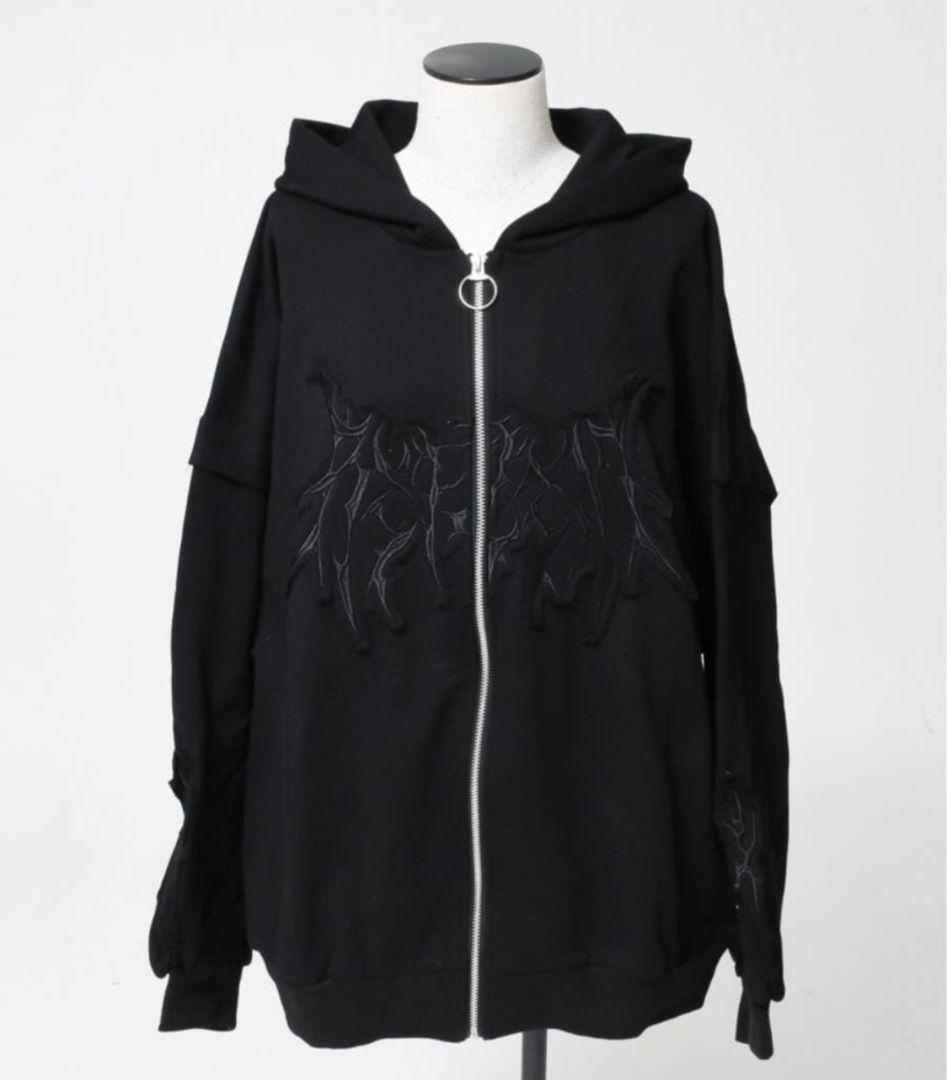 REFLEM/レフレム 猫耳 ZIP パーカー ジップアップパーカー ブラック