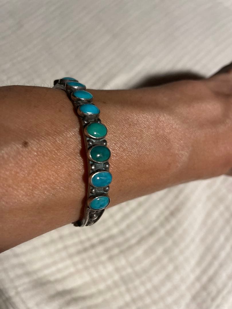 ターコイズ シルバー バングル　インディアンジュエリー