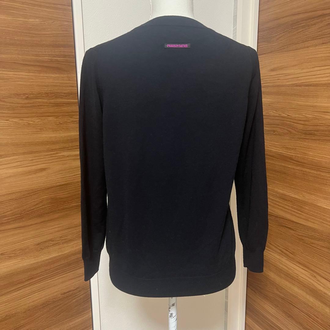 パーリーゲイツ　長袖セーター　ニット　ブラック　レディース　ロゴ