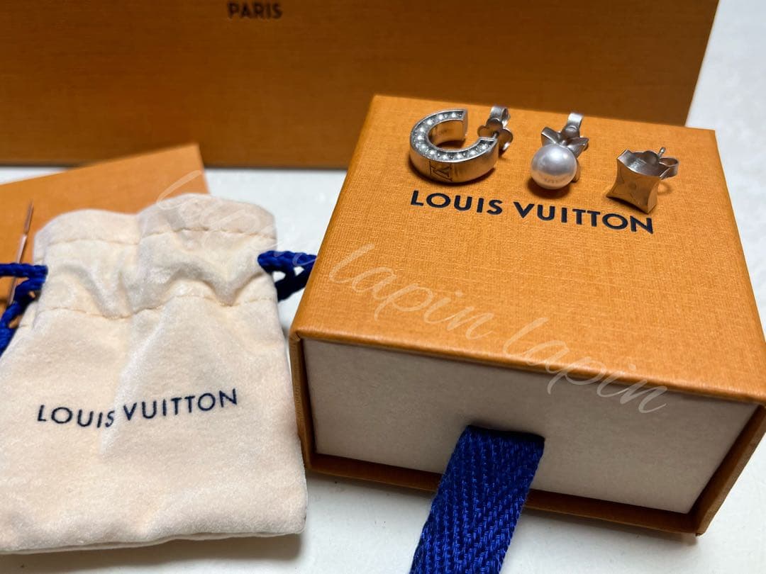 平野紫耀着用 ルイヴィトン ピアス・モノグラム パール セット3