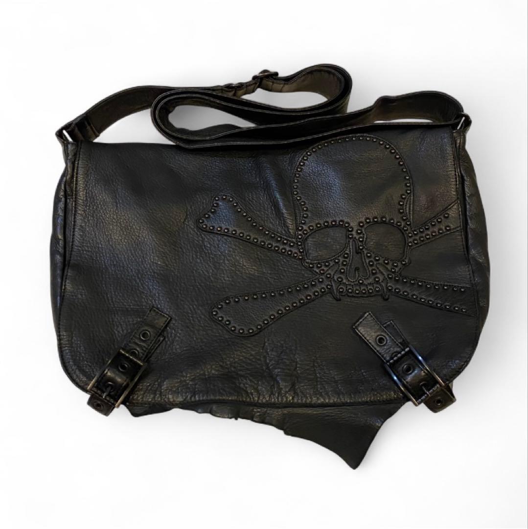 Roen アーカイブ　レザー　ショルダーバッグ　ドクロ　激レア　切りっぱなし