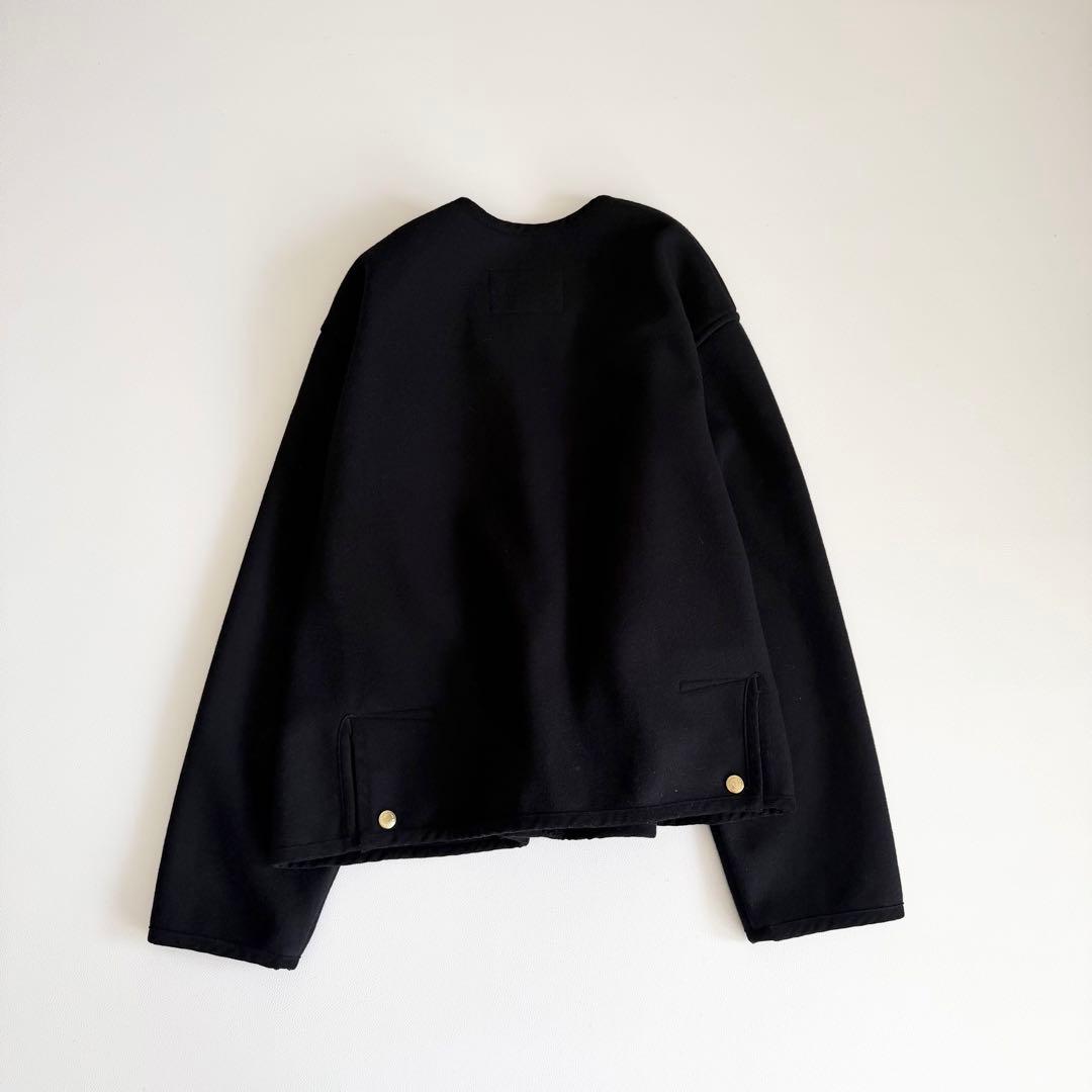 トラディショナルウェザーウェア　アークリー　ダブルフェイスノーカラージャケット