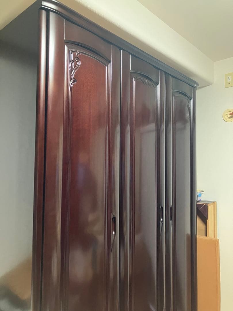 府中家具　最高級洋ダンス　3枚扉　紫檀　桐　婚礼家具