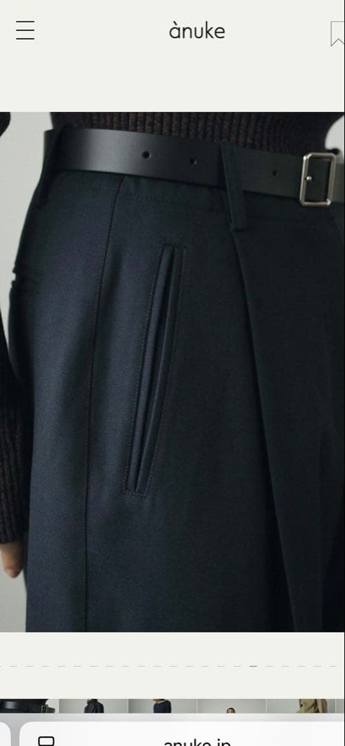 ネイビー クロップドジャケット ワイドパンツ セット サイズ36 anuke