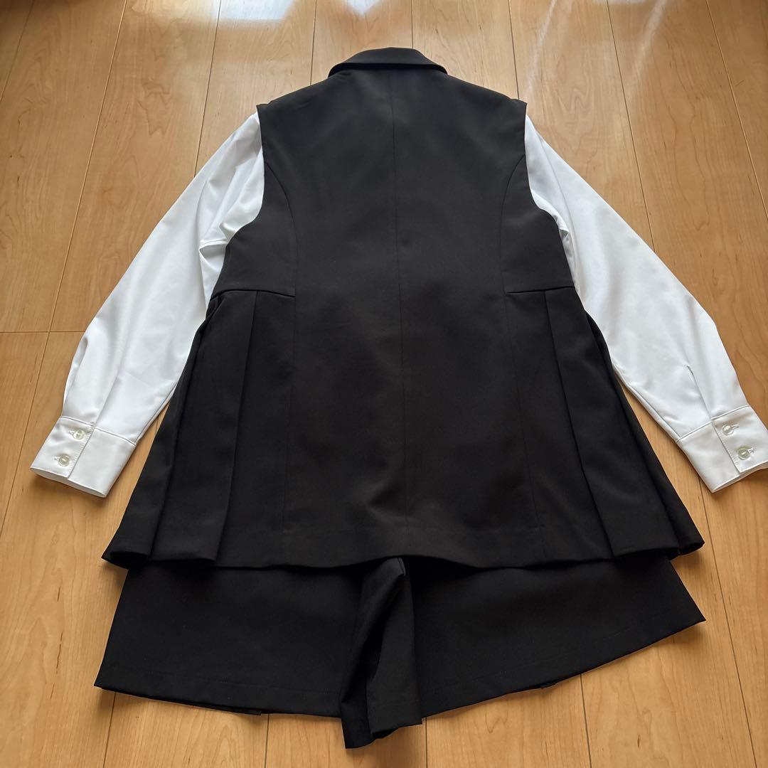 160㎝　CHOPIN プリーツジレスーツ　黒　卒服　フォーマルスーツ