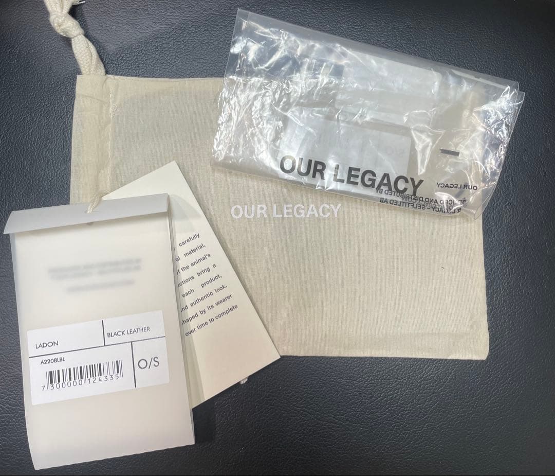 OUR LEGACY LADON ブラックレザー ウォレットチェーン ネックレス