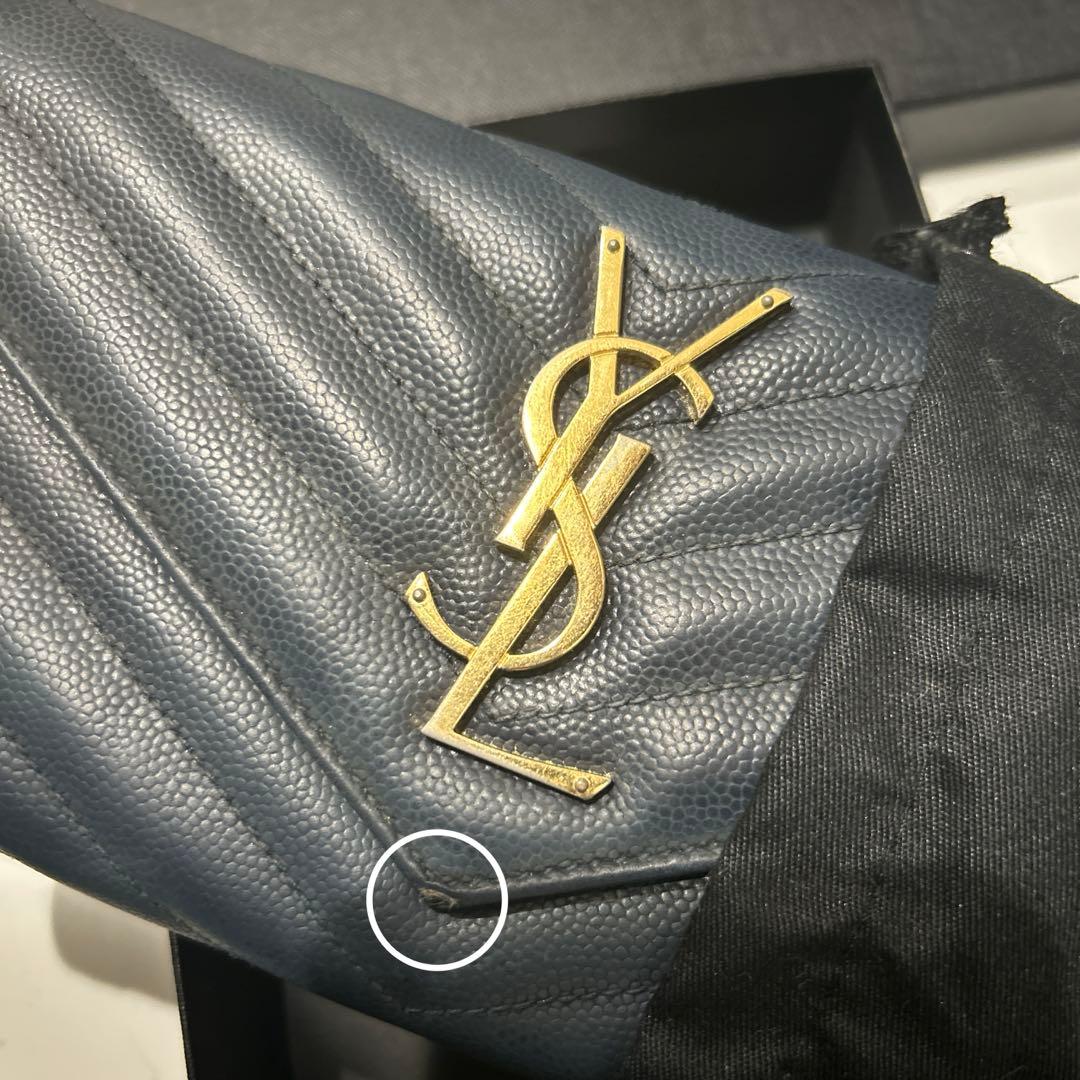 SAINT LAURENT YSL 長財布 ネイビー