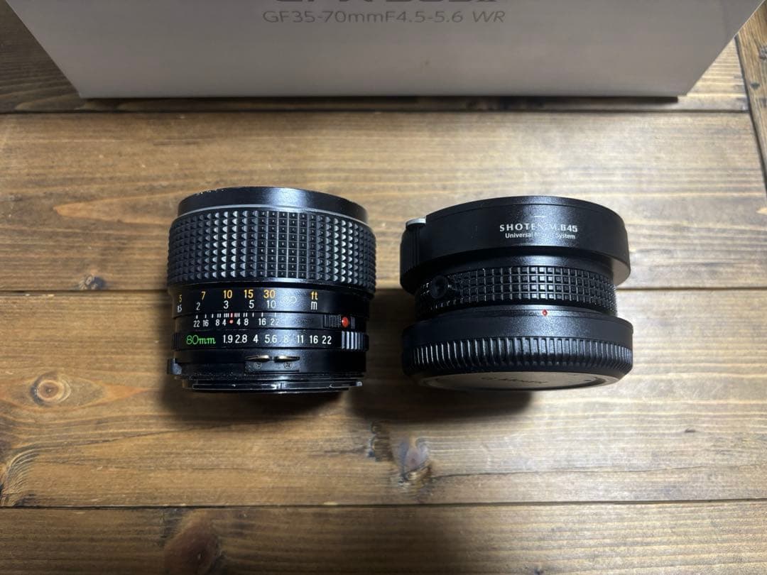 Mamiya Sekor C 80mm f/1.9 レンズ+アダプター