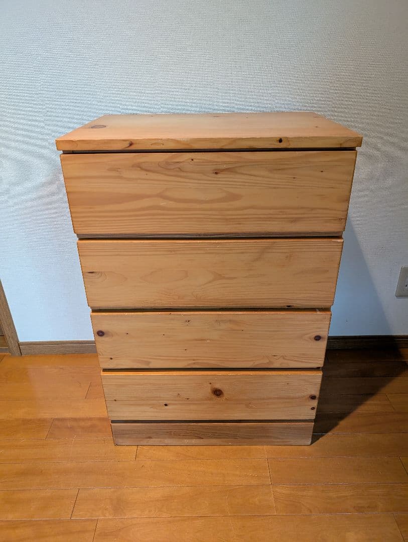 《送料込》無印良品 パイン材チェスト4段 木製家具 タンス 衣類収納 廃盤品