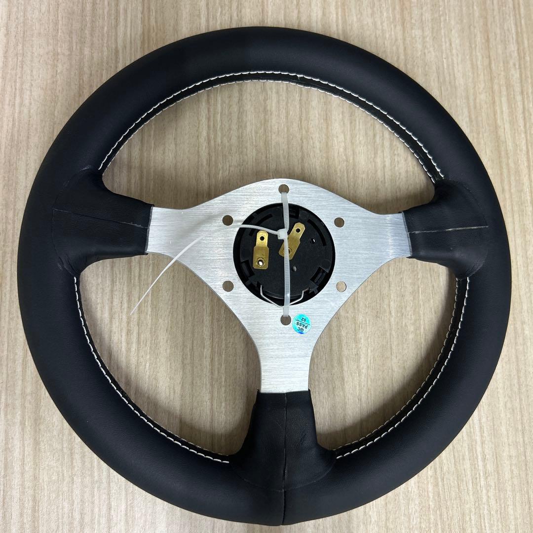 28パイ ステアリングホイール アルミ レザー