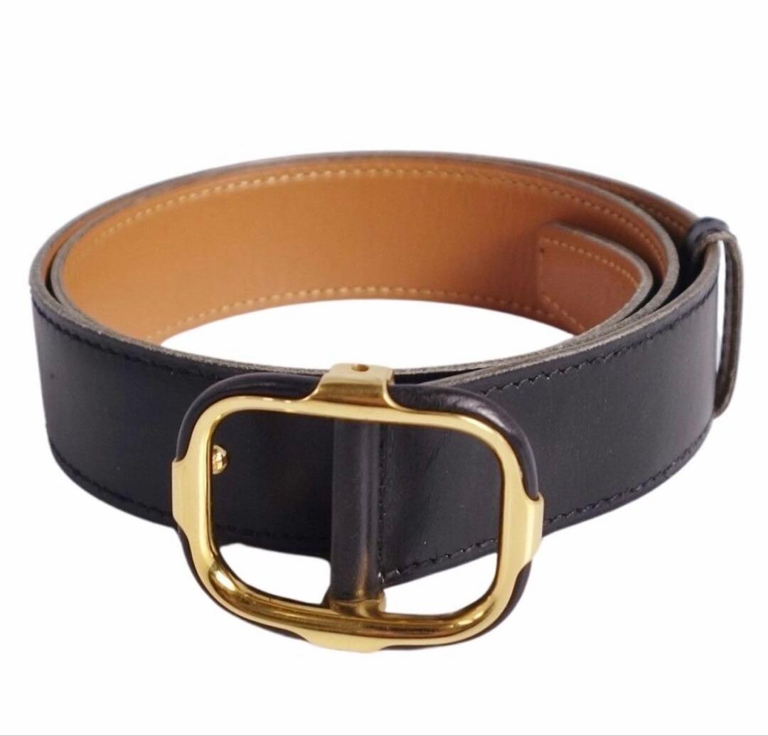 エルメス　ベルト　65 ヴィンテージ　ブラックゴールド