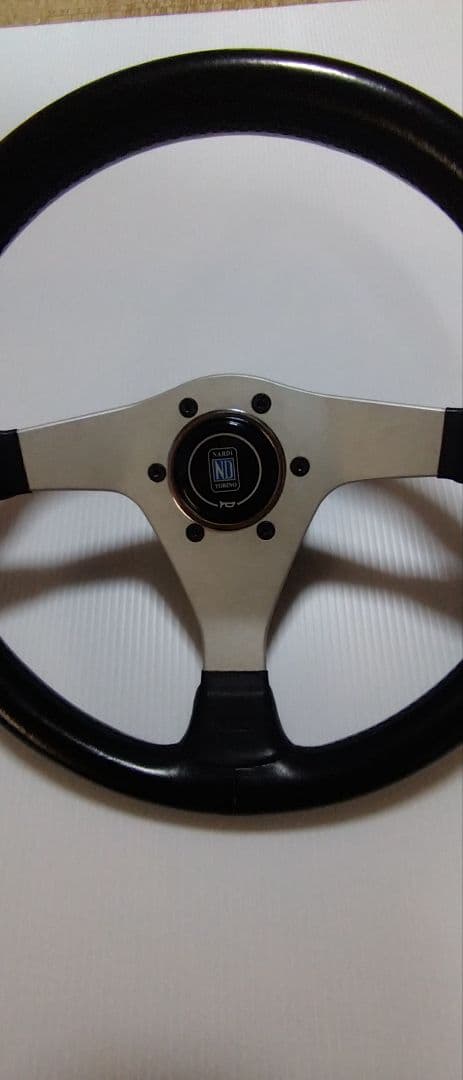 NARDIクラシック、 レザーステアリング 3スポーク 、シルバー３５パイFET