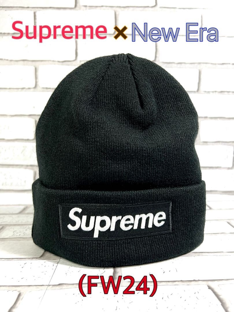 Supreme × New Era Box Logo Beanie ブラック