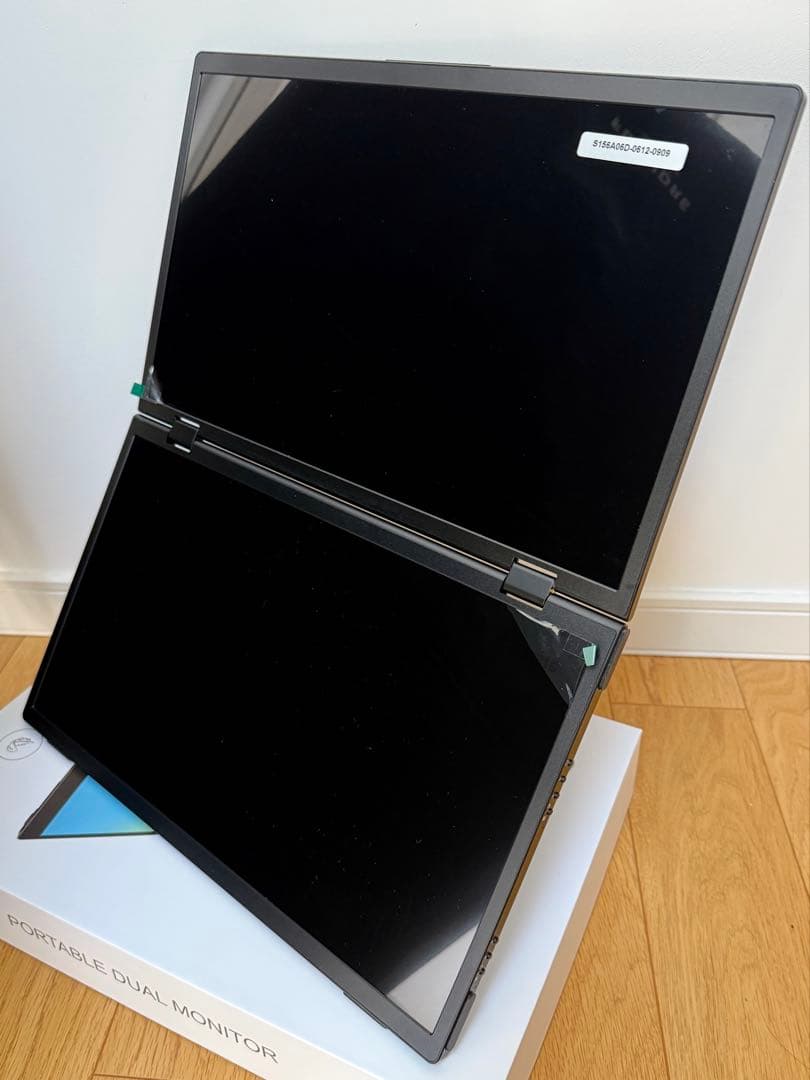 ポータブルデュアルモニター 15.6型デュアル　USB-C接続