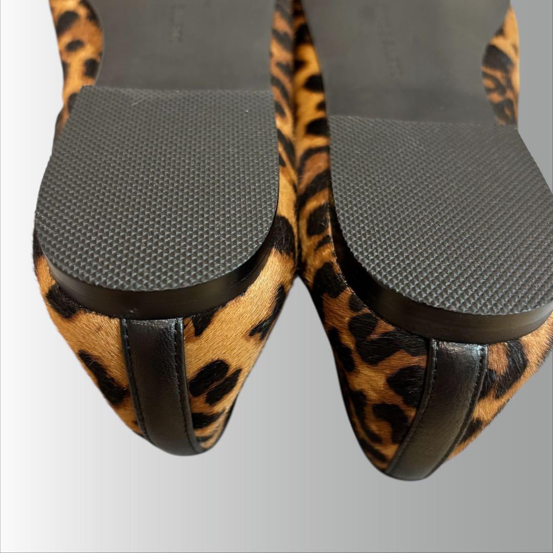 【オディットエオディール】レオパード メリージェーン フラットシューズ ヒョウ柄