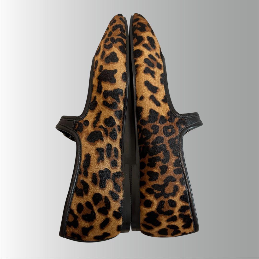 【オディットエオディール】レオパード メリージェーン フラットシューズ ヒョウ柄