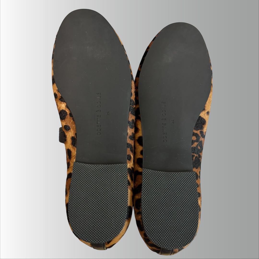 【オディットエオディール】レオパード メリージェーン フラットシューズ ヒョウ柄