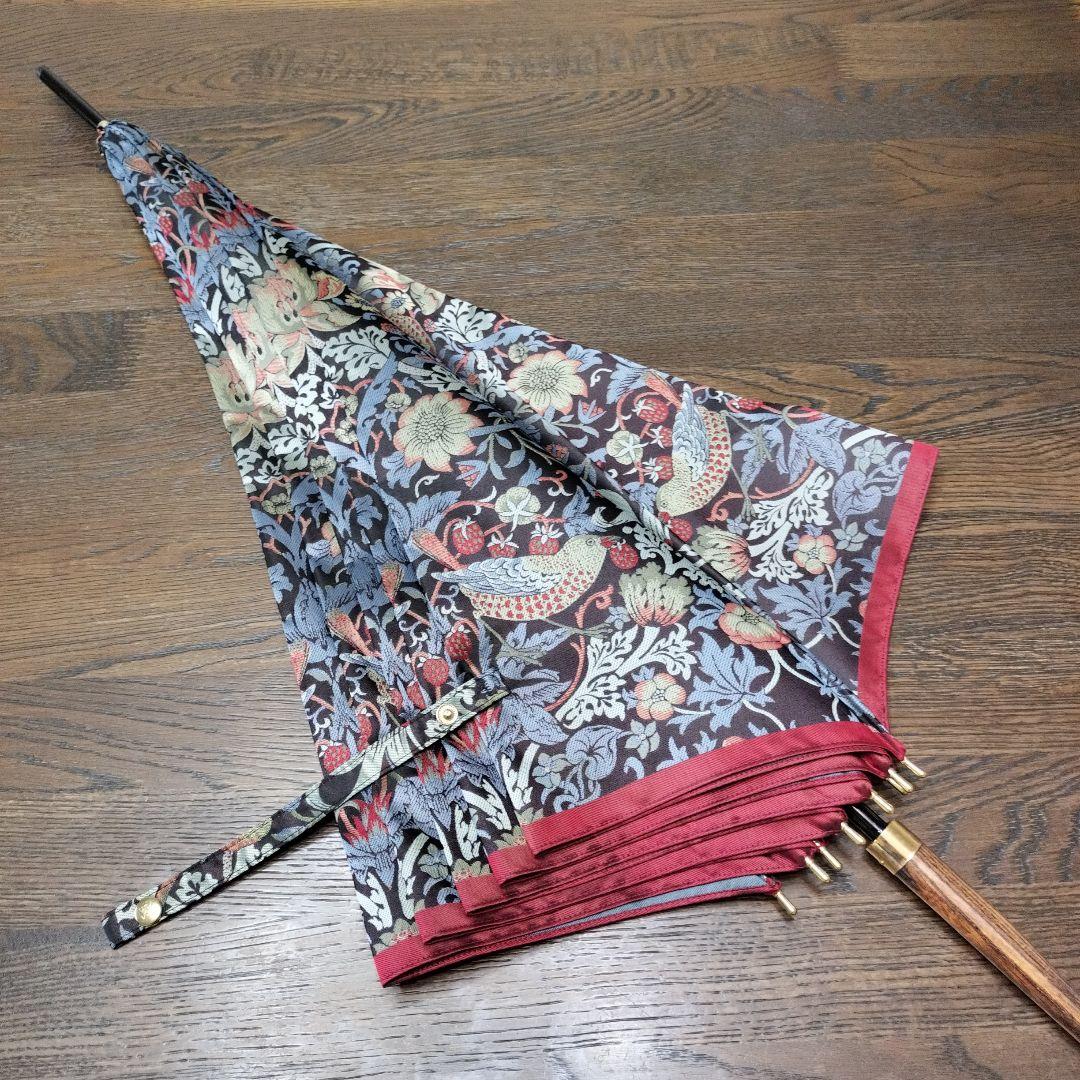 お値下げ✨未使用品ウィリアムモリス晴雨兼用長傘✨いちご泥棒ジャガード織日本製