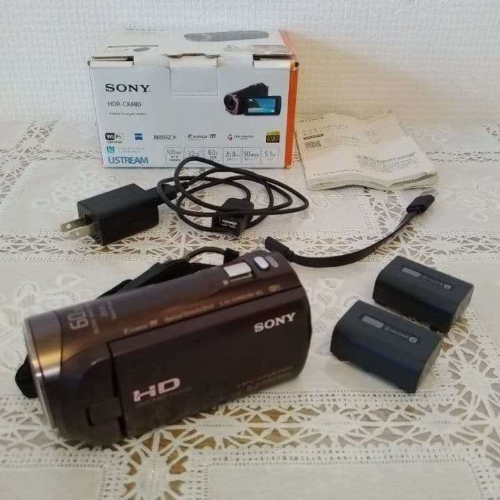 SONY HDR-CX480 ビデオカメラ 本体とバッテリー2個セット