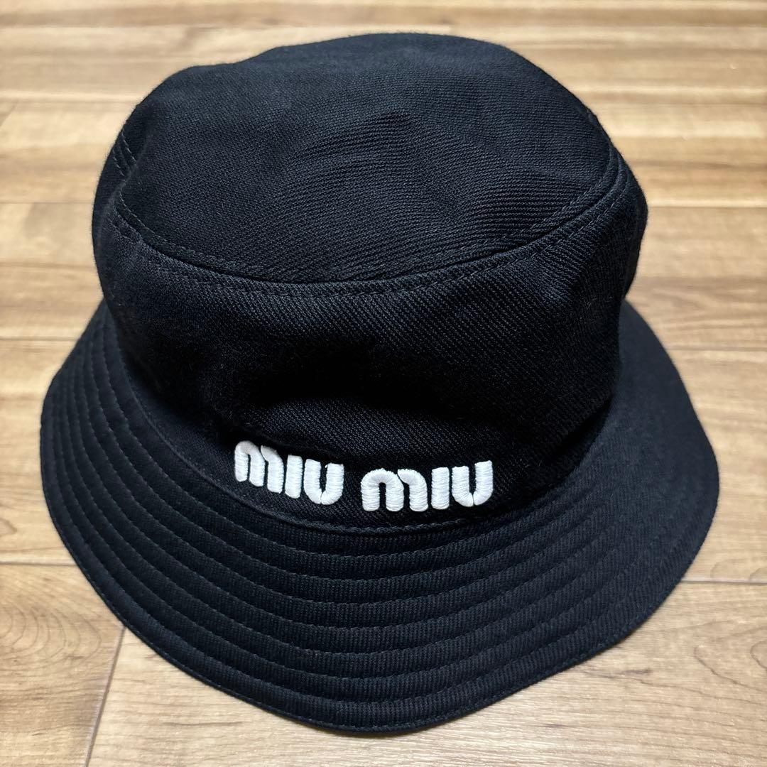 最終値下げ！【確実正規品】MIU MIU バケットハット S 黒