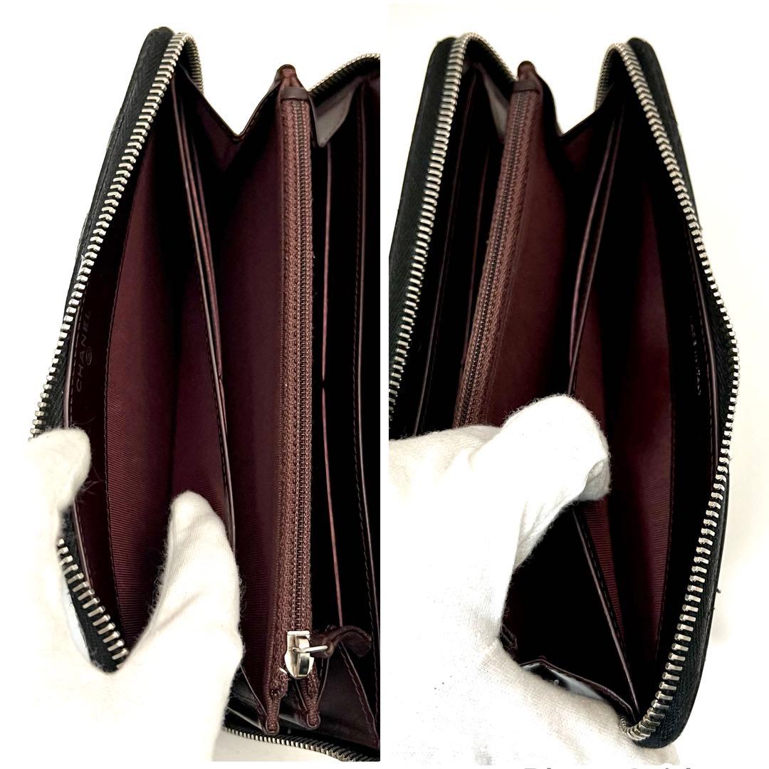 新品付属品完備！シャネル マトラッセ キャビアスキン 長財布 黒 ブラック