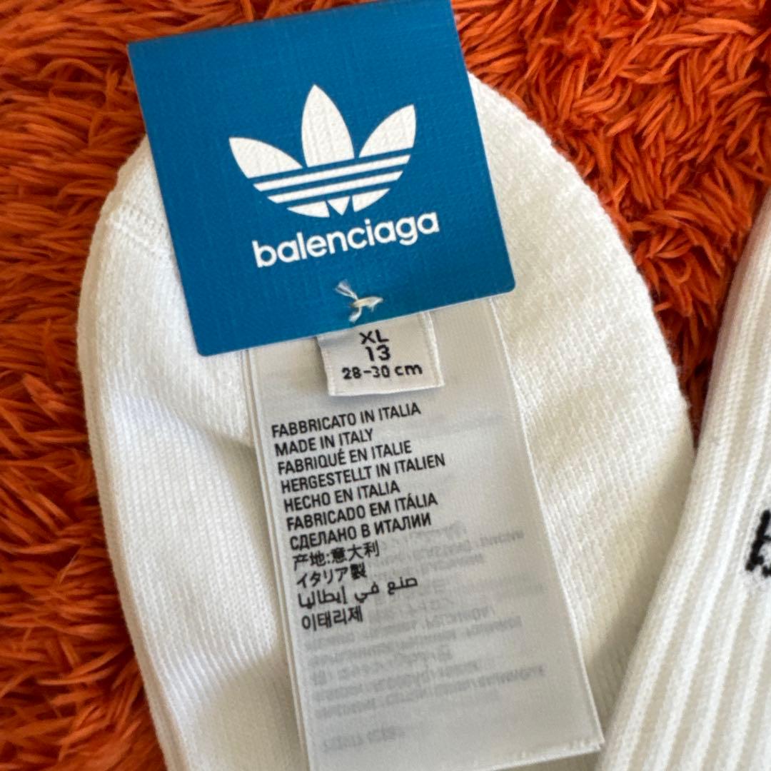 お値下げ　新品　バレンシアガ アディダス コラボ ソックス 靴下　ホワイト　XL