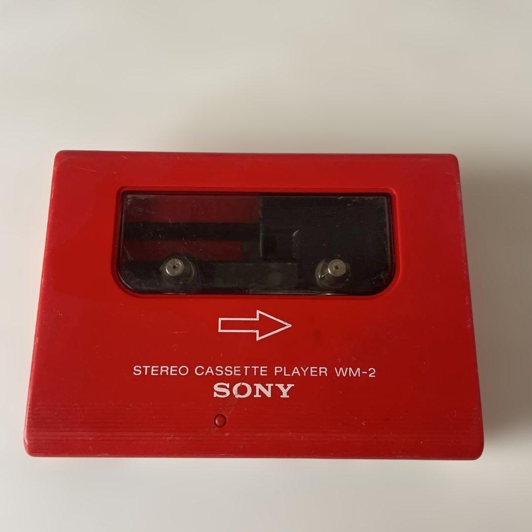【ジャンク品】SONY WM-2 カセットプレーヤー レッド