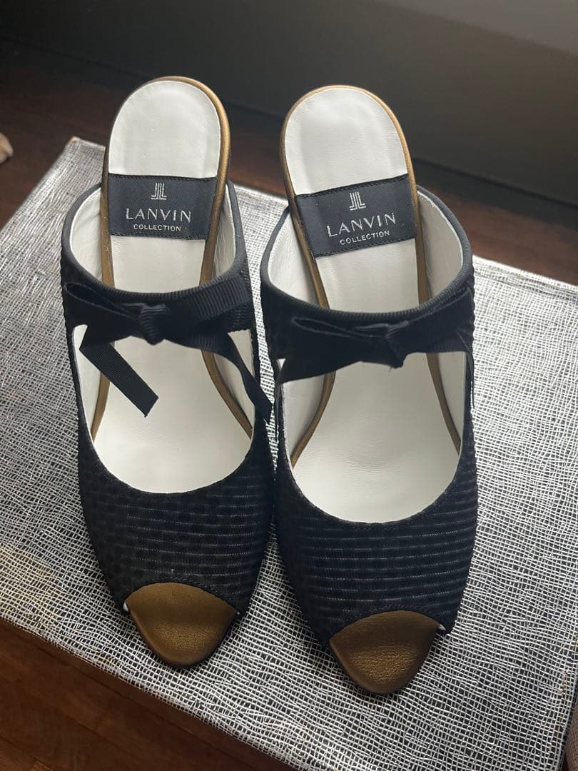 LANVIN ブラックミュール 24