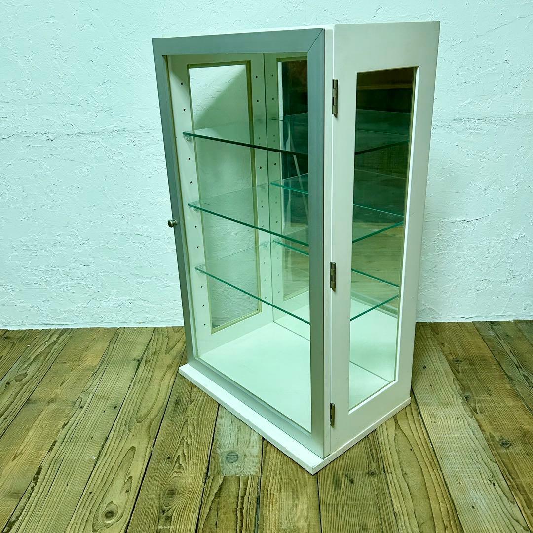 ガラス ショーケース コレクションケース　白b
