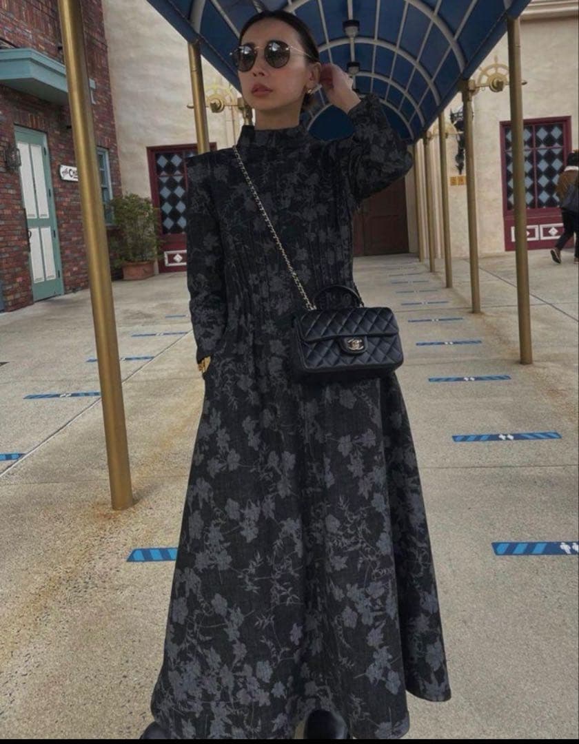 AMERI KEILY FLOWER DENIM DRESS アメリ ワンピース