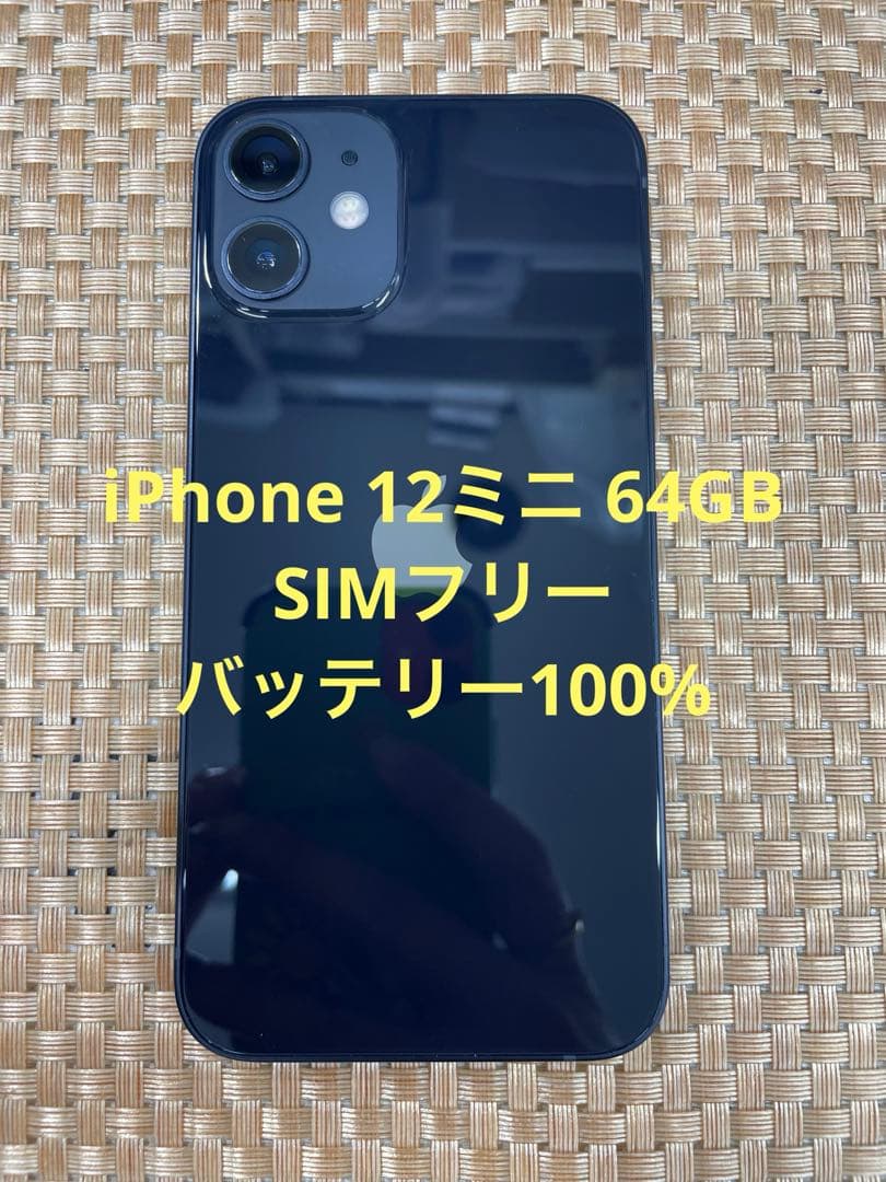 iPhone 12 mini 64 GBブラックSIMフリー【6948】