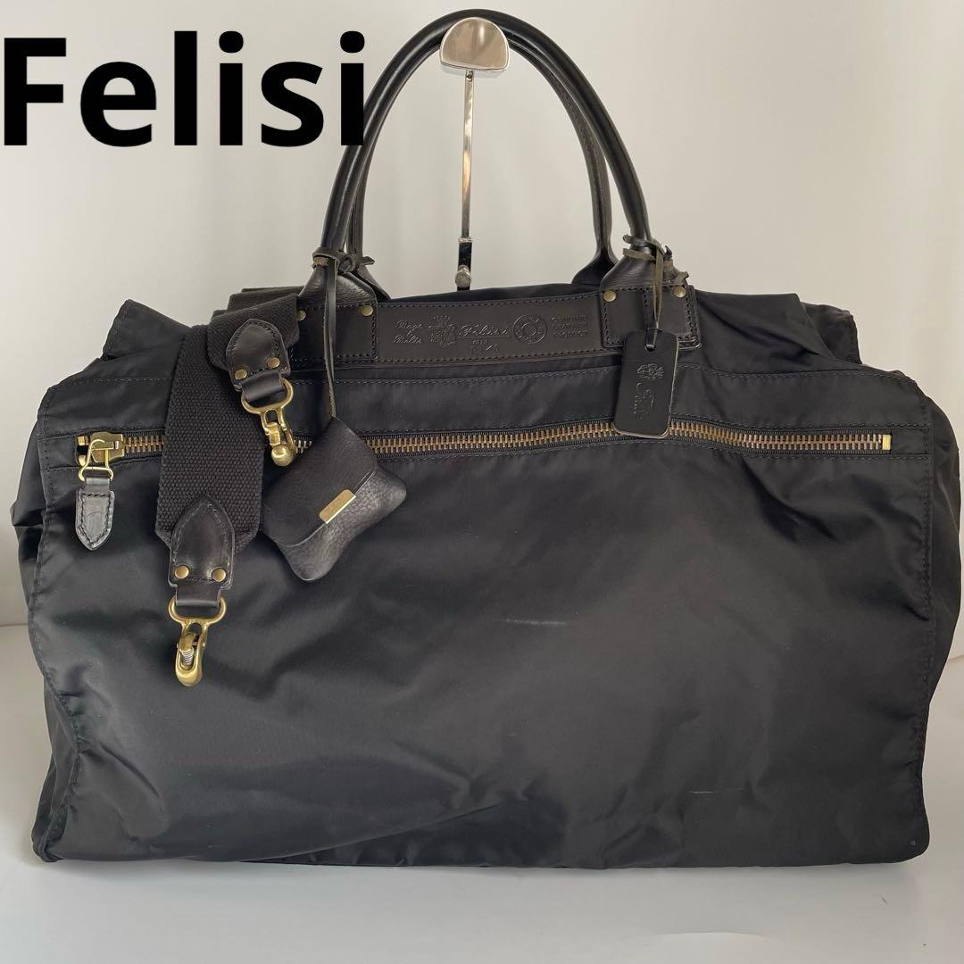 ✨️未使用レベル✨️ Felisi P3 ボストン　ナイロン　レザー　　黒