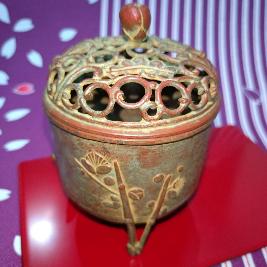 【user_c407e42bさん専用】高岡銅器 須賀月芳作 香炉 香炉灰付