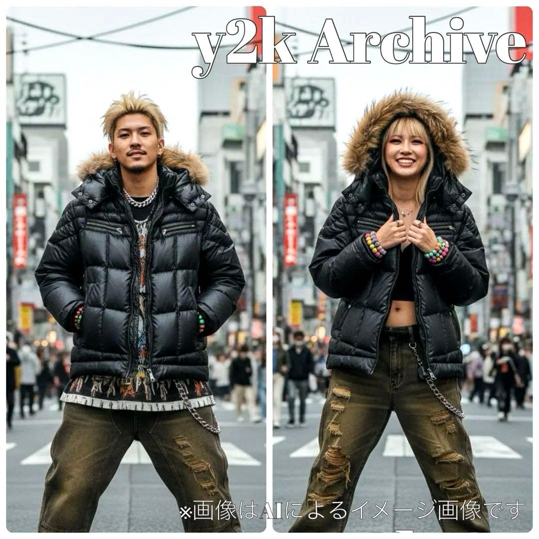 Y2K Archive 黒艶 ボリュームダウンジャケットメンズ Lサイズ 極暖◎