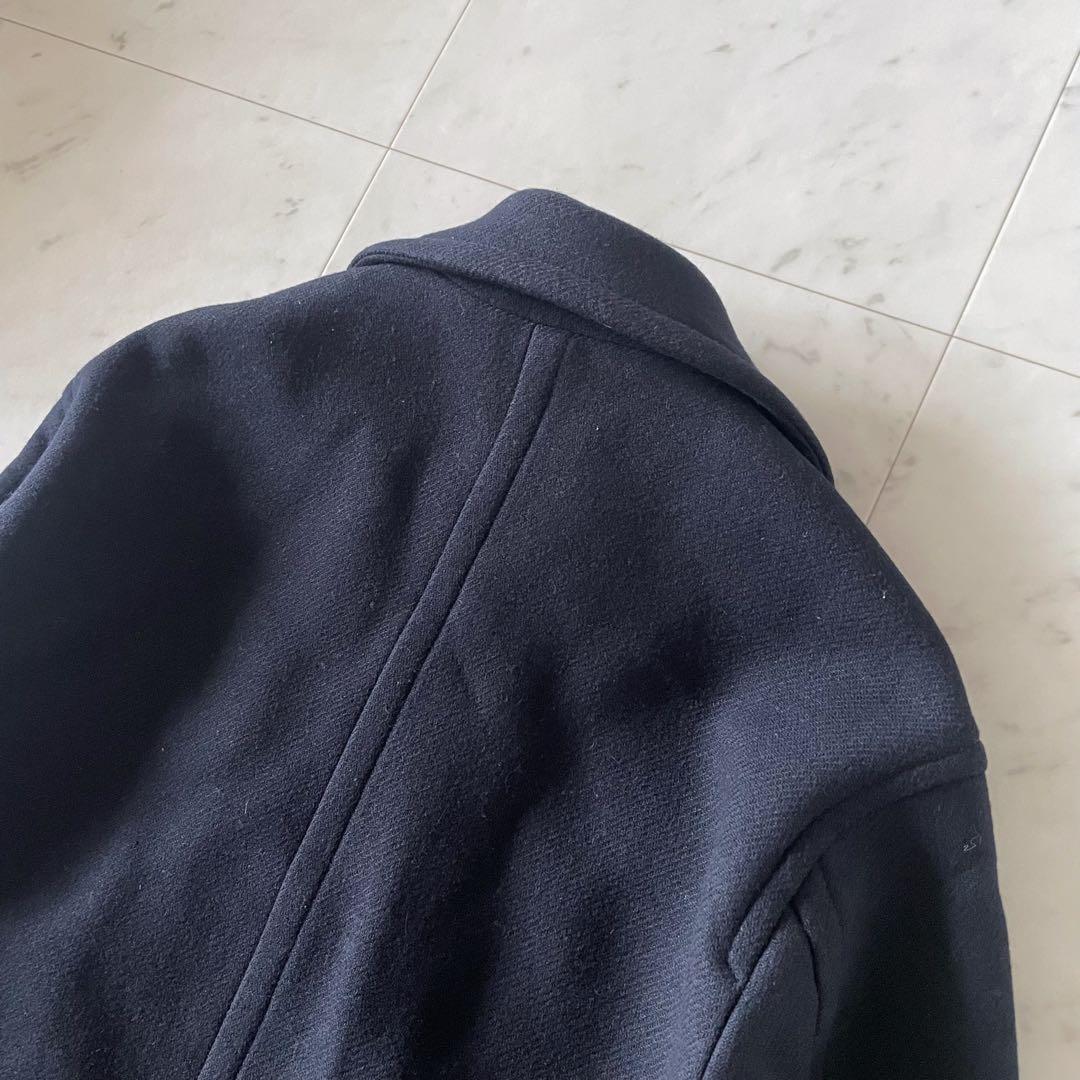 ジャーナルスタンダード MANTECOダブルクロスPコート ネイビー 金釦