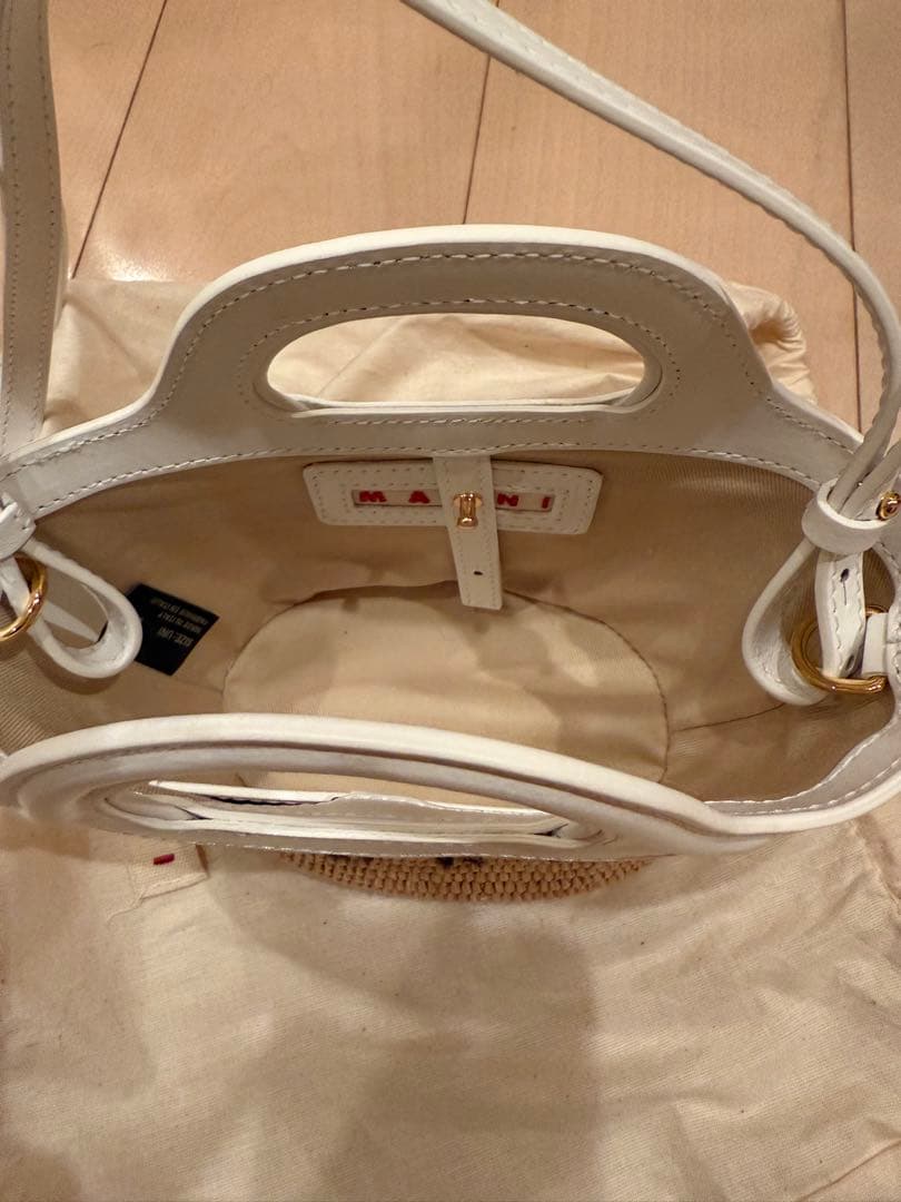 MARNI ストロー レザー ミニかごバッグ