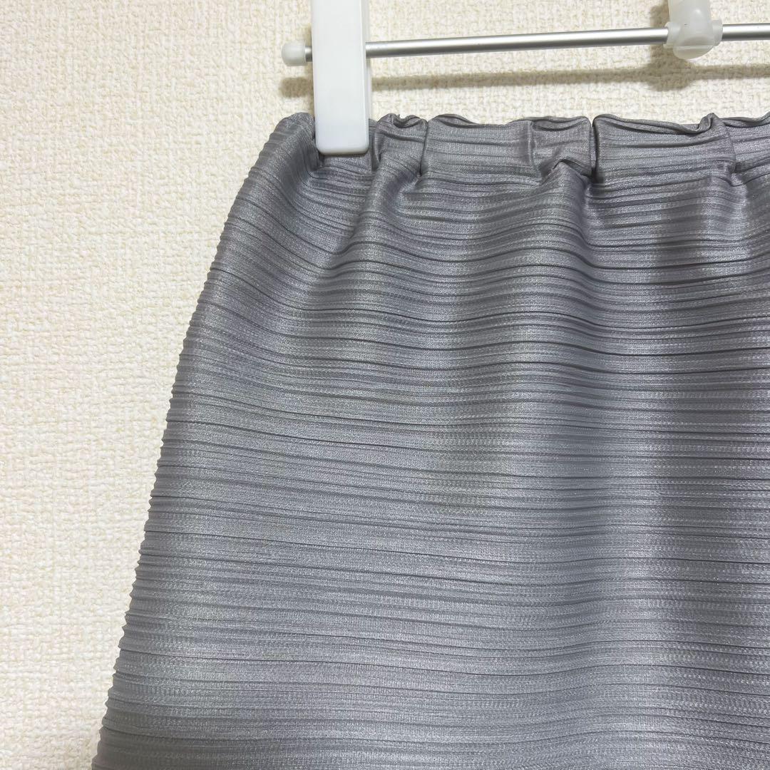 プリーツプリーズ　イッセイミヤケ　横プリーツ　サルエルパンツ　グレー