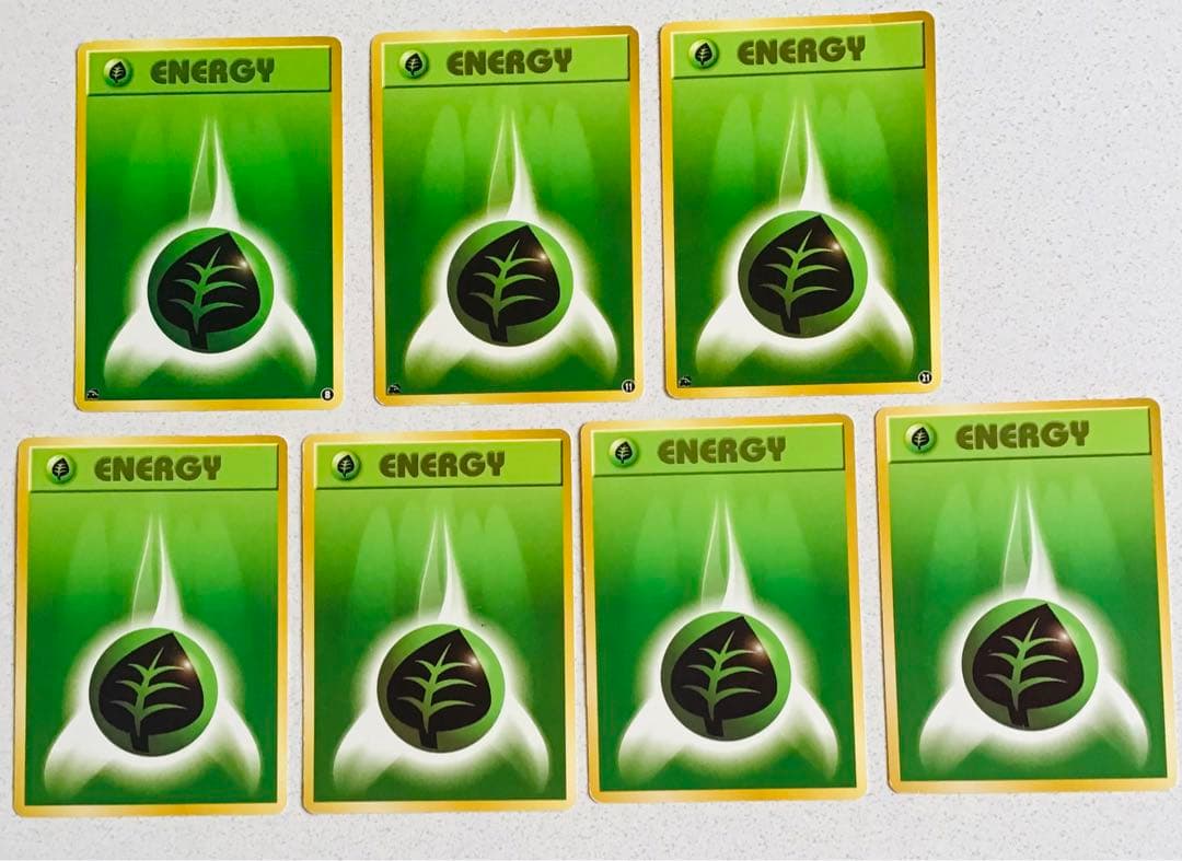 ポケモンカード旧裏　草タイプ5枚　エネルギーカード7枚つき