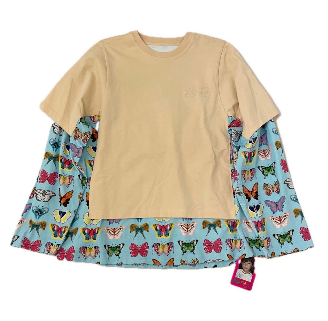 【新品未使用タグ付き】Re.仲里依紗　蝶々柄ロングTシャツ