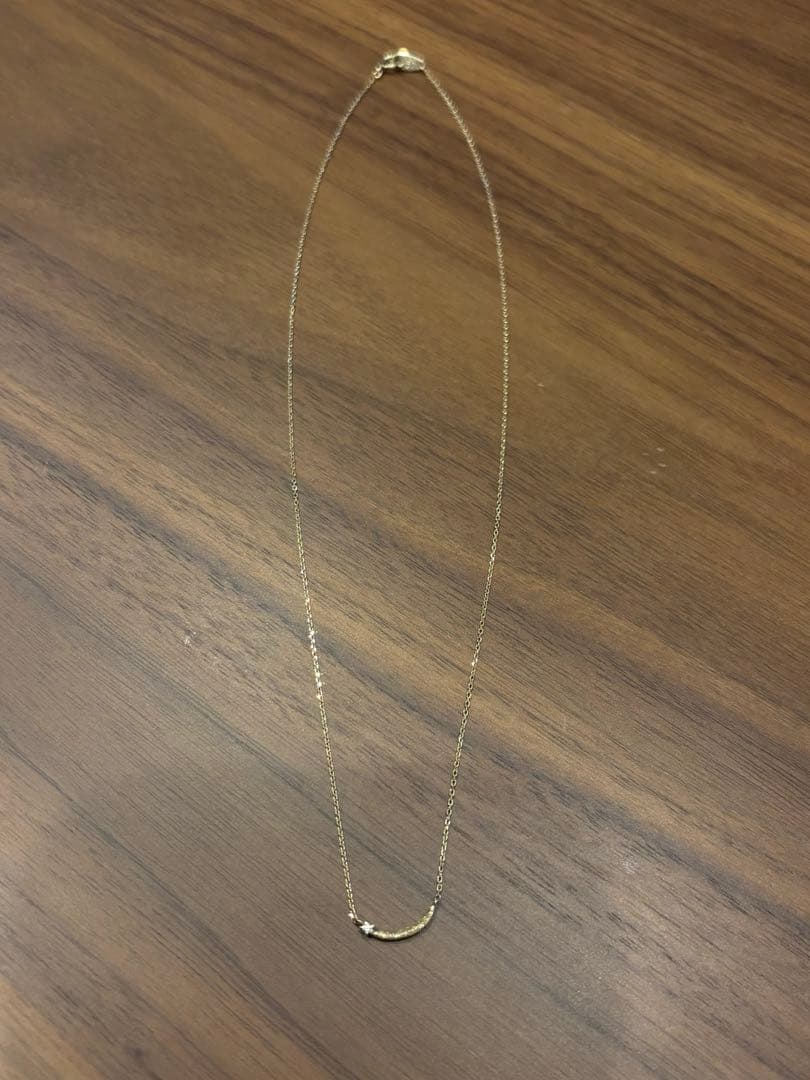 ete K10YG クレセントムーン ダイヤモンド ネックレス 761407