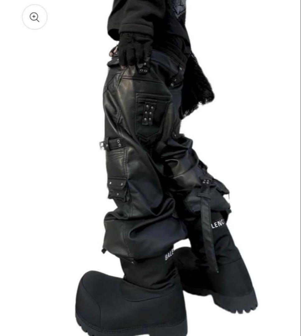 パンツ cozyworldwide LEATHER CARGO PANTS