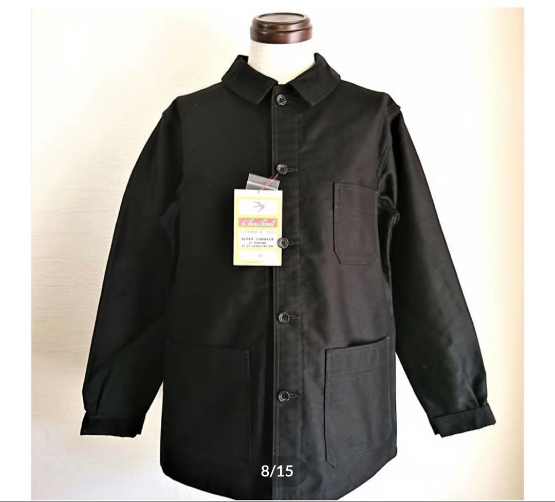 ル サン パレイユ コットンモールスキン カバーオール　ブラック 44 XL