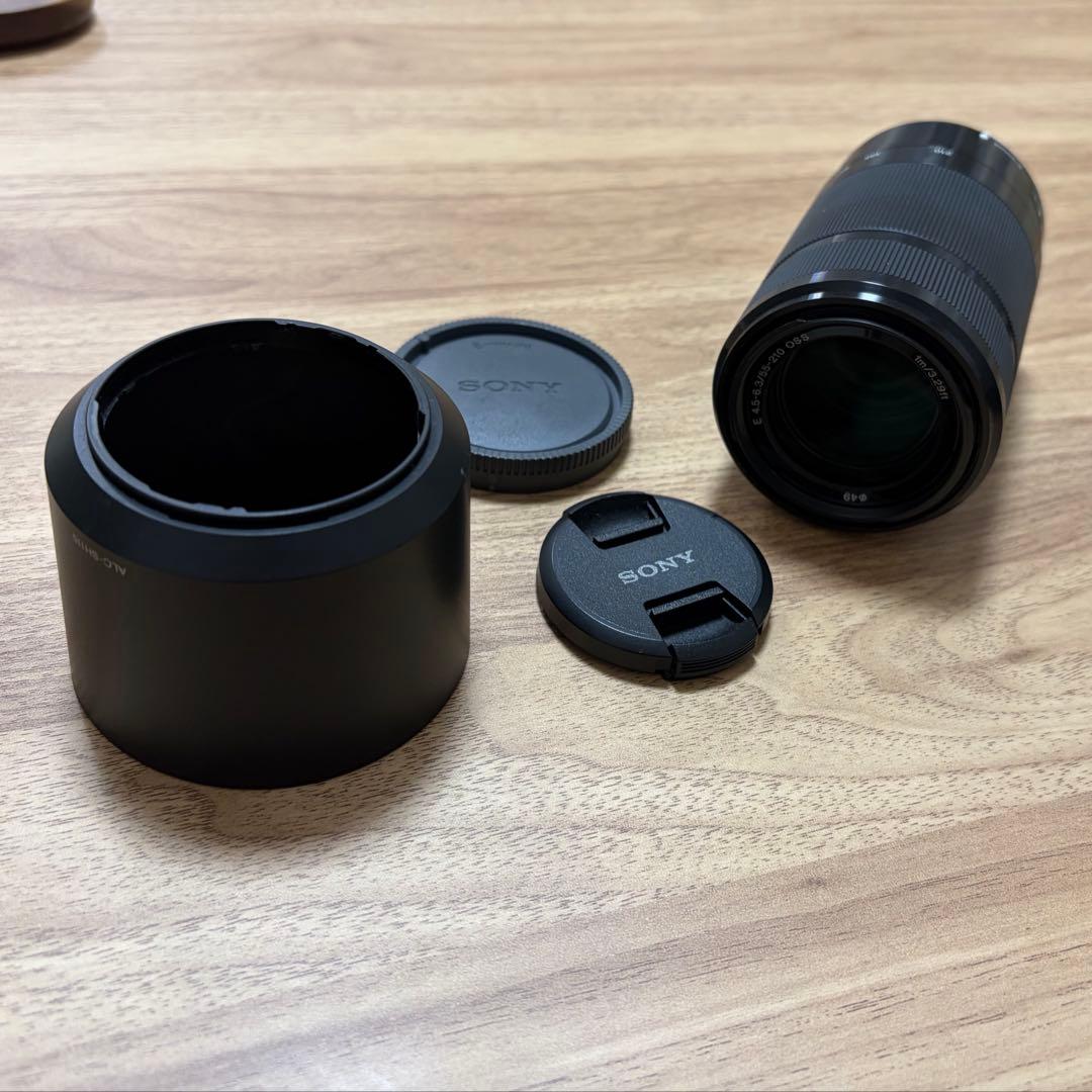 SONY SEL55210 ズーム レンズ ブラック フード付き