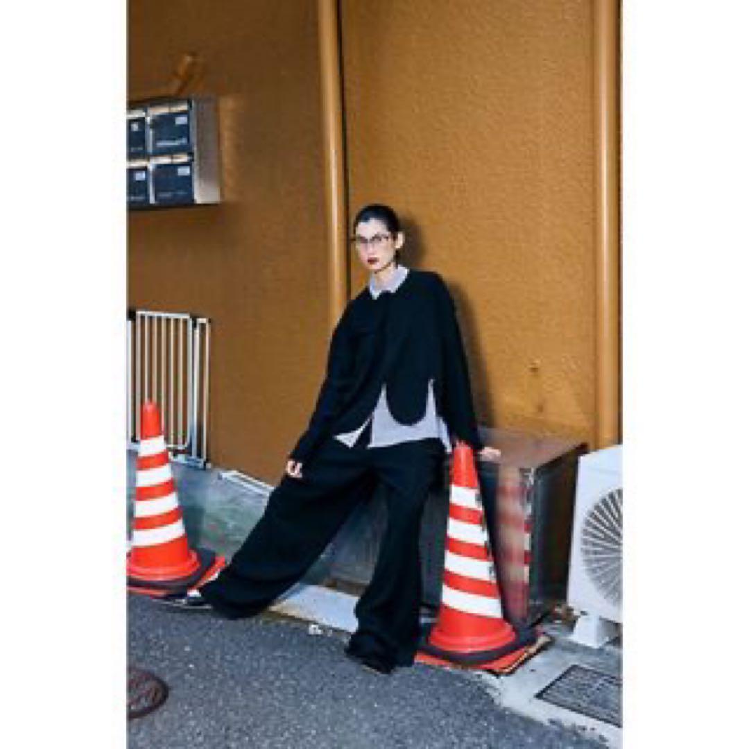 【極美品】ENFOLD ダブルクロス タックワイド パンツ 36 エンフォルド